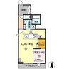 O・フレア　A棟 1LDKの間取り
