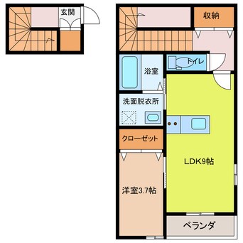 間取図 ドルチェ・ヴィータ東与賀　B棟