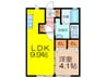 アベニュー大財 1LDKの間取り