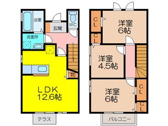 間取図 デュープレックス夢咲