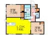 グリーンファーストみやこ 2LDKの間取り