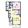 エルメゾン 1LDKの間取り