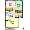 アメニティハイム兵庫南　Ａ 2LDKの間取り