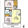 リッチKOKORO 2LDKの間取り