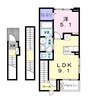 シャルモントゥⅢ 1LDKの間取り