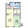 シャーメゾン水ヶ江 1LDKの間取り