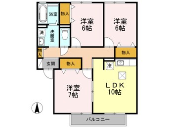 間取図 シャルムタウン開成　Ｃ棟