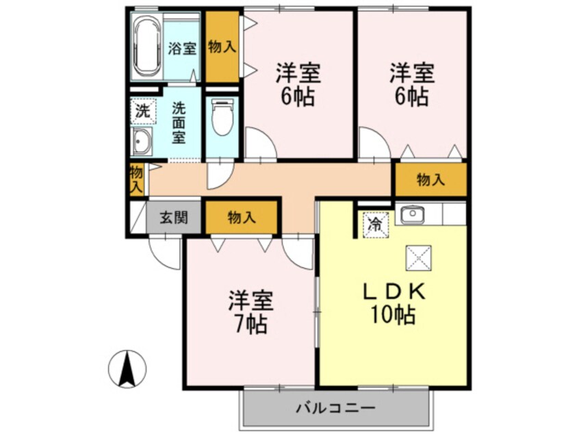 間取図 シャルムタウン開成　Ｃ棟