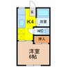 ファミールK 1Kの間取り