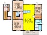 ソレイユ日の出 2LDKの間取り