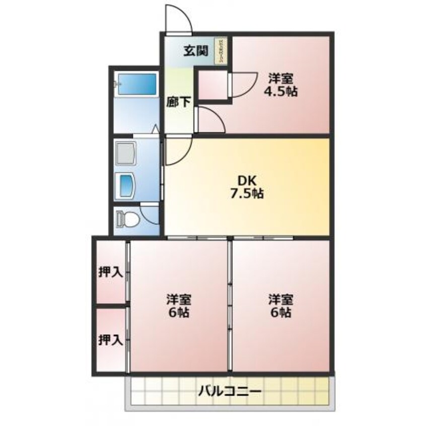 間取図 パールマンション鹿の子