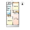 シャインヒルズＱ 2LDKの間取り