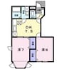 ジェントルブリーズ34 2DKの間取り
