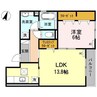 シャルマン本町 1LDKの間取り