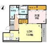 シャルマン本町 1LDKの間取り