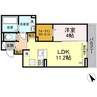 ベルシャンブル橋本町 1LDKの間取り