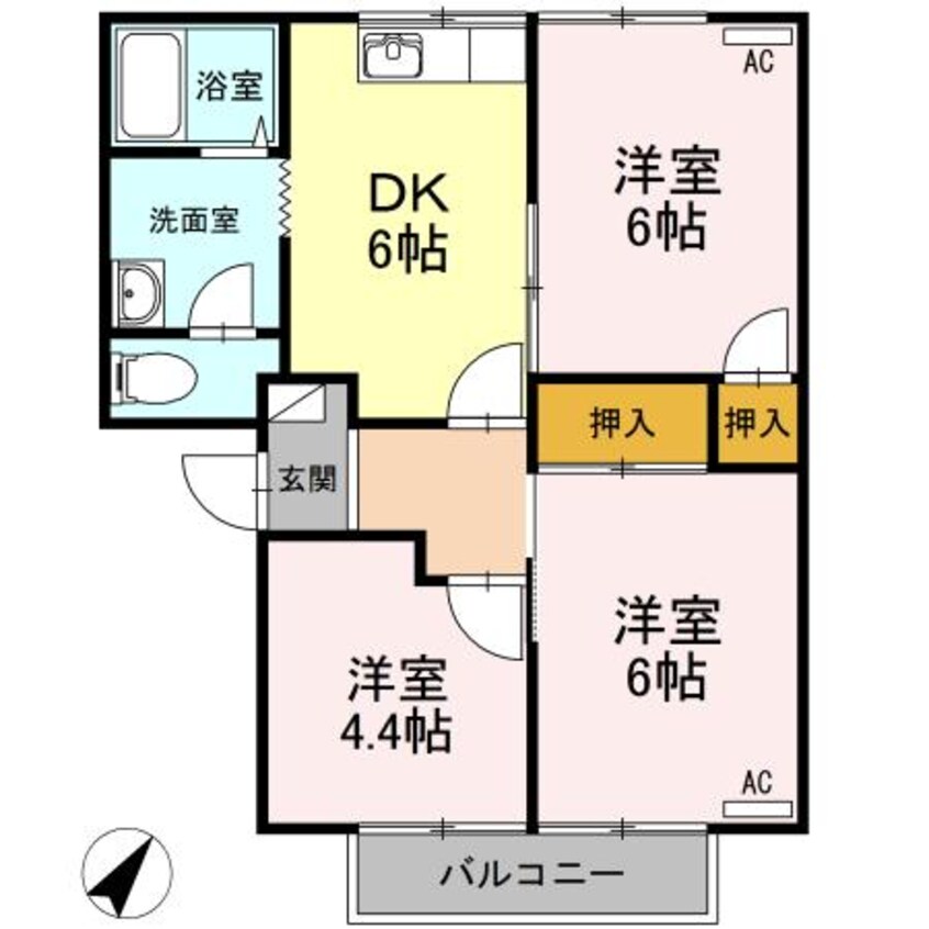 間取図 サンライズ富士A棟