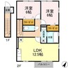 ヒルズフロント大島 2LDKの間取り