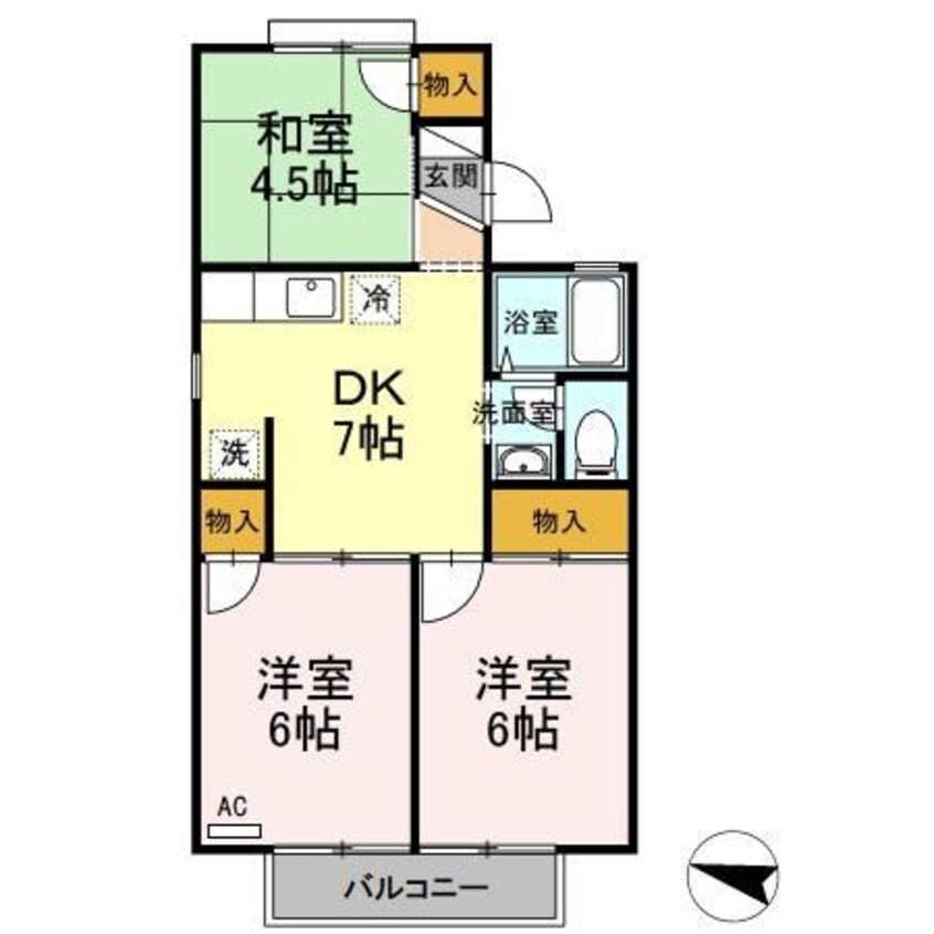 間取図 セジュール周南　A棟