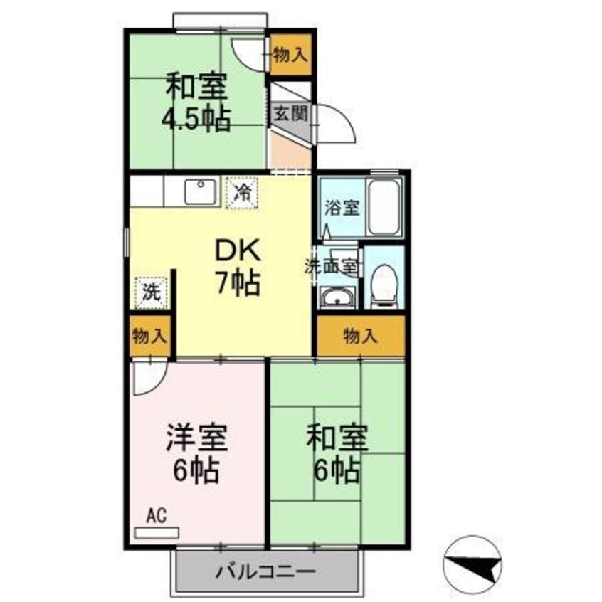 間取図 セジュール周南　A棟