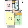 ラムール 2LDKの間取り