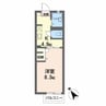 シャーメゾン御弓町 1Kの間取り