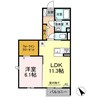 アリカンテ南花岡 1LDKの間取り