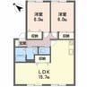 ヴィクトワール花岡Ⅳ 2LDKの間取り