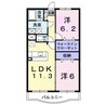 N・T　秋月ーA 2LDKの間取り