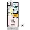D-room築港町 1Kの間取り