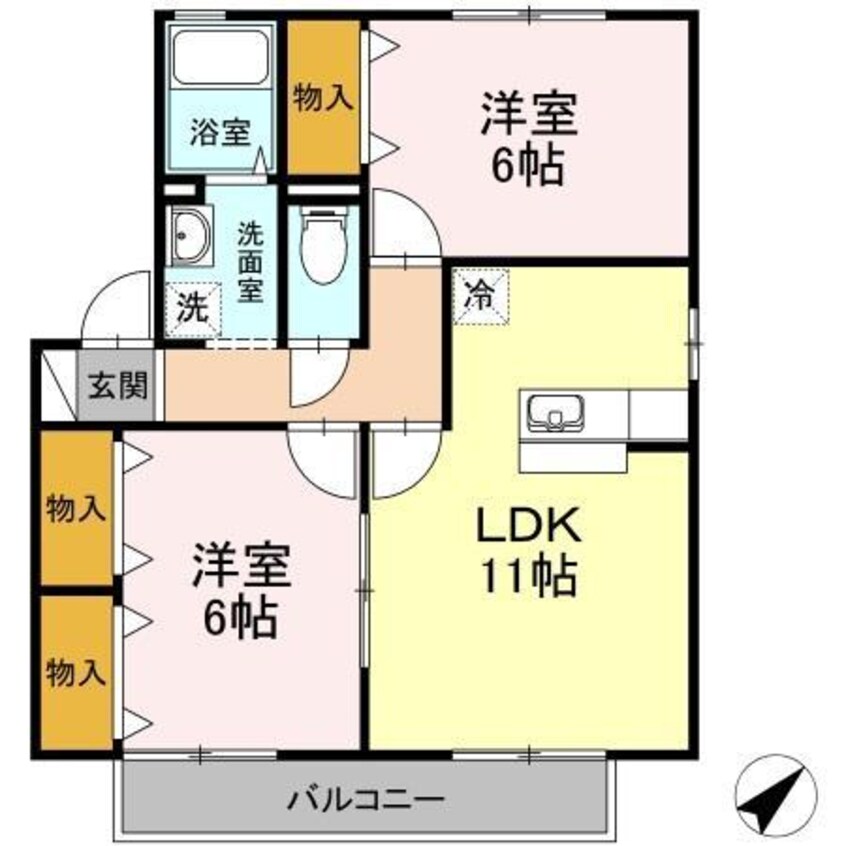 間取図 レスパス　Ｂ棟