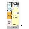 D-roomＫ 1LDKの間取り