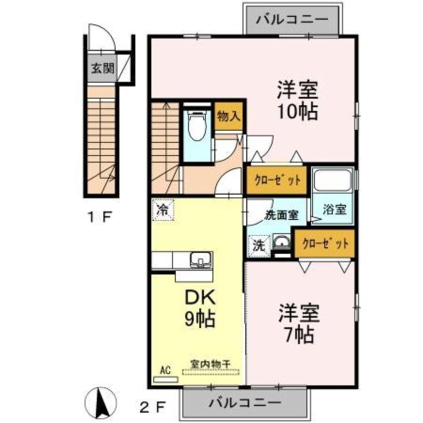 間取図 クラウン　ヒル　B棟