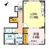 D-room大神　E棟 1LDKの間取り