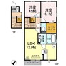 ウィット室積 2LDKの間取り