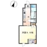 ルシェルブルー 1Kの間取り