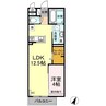 D-room下松 1LDKの間取り