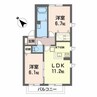 ベラージオB棟 2LDKの間取り