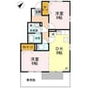 セジュール湯女A棟 2DKの間取り