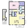 プラティークA 1LDKの間取り