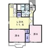 エクセルシャトーB 2LDKの間取り