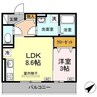 D-roomそら 1LDKの間取り