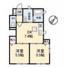 エクセル瑞穂A 2DKの間取り