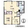 サンライフ光　A棟 2LDKの間取り