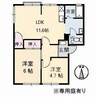 サンライフ光　A棟 2LDKの間取り