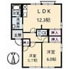 フレグランス上尾　A棟 2LDKの間取り