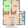 カトレア城ケ丘 2LDKの間取り