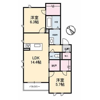 間取図 モナローム　シェリー