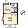 ジュネス望 1Kの間取り