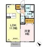 グランモアM 1LDKの間取り